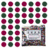 Confetti Circle 1/4" Fuchsia, Green Hunter