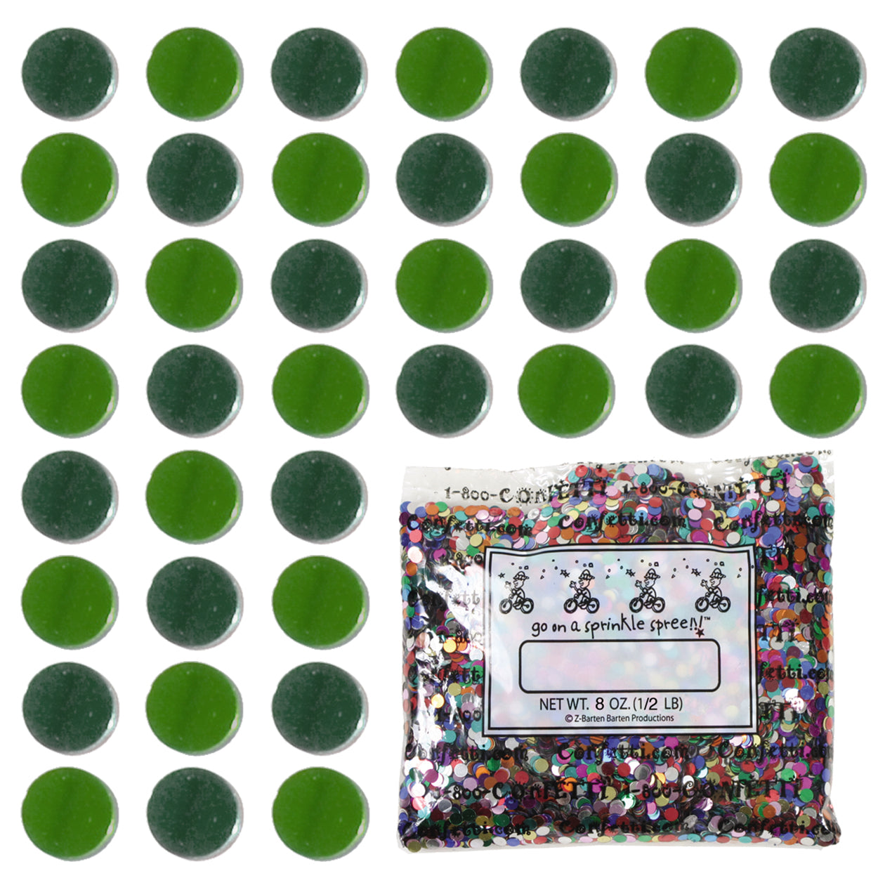 Confetti Circle 1/4" Green, Green Hunter