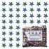 Confetti Star 1/4" Blue Navy, Green Hunter