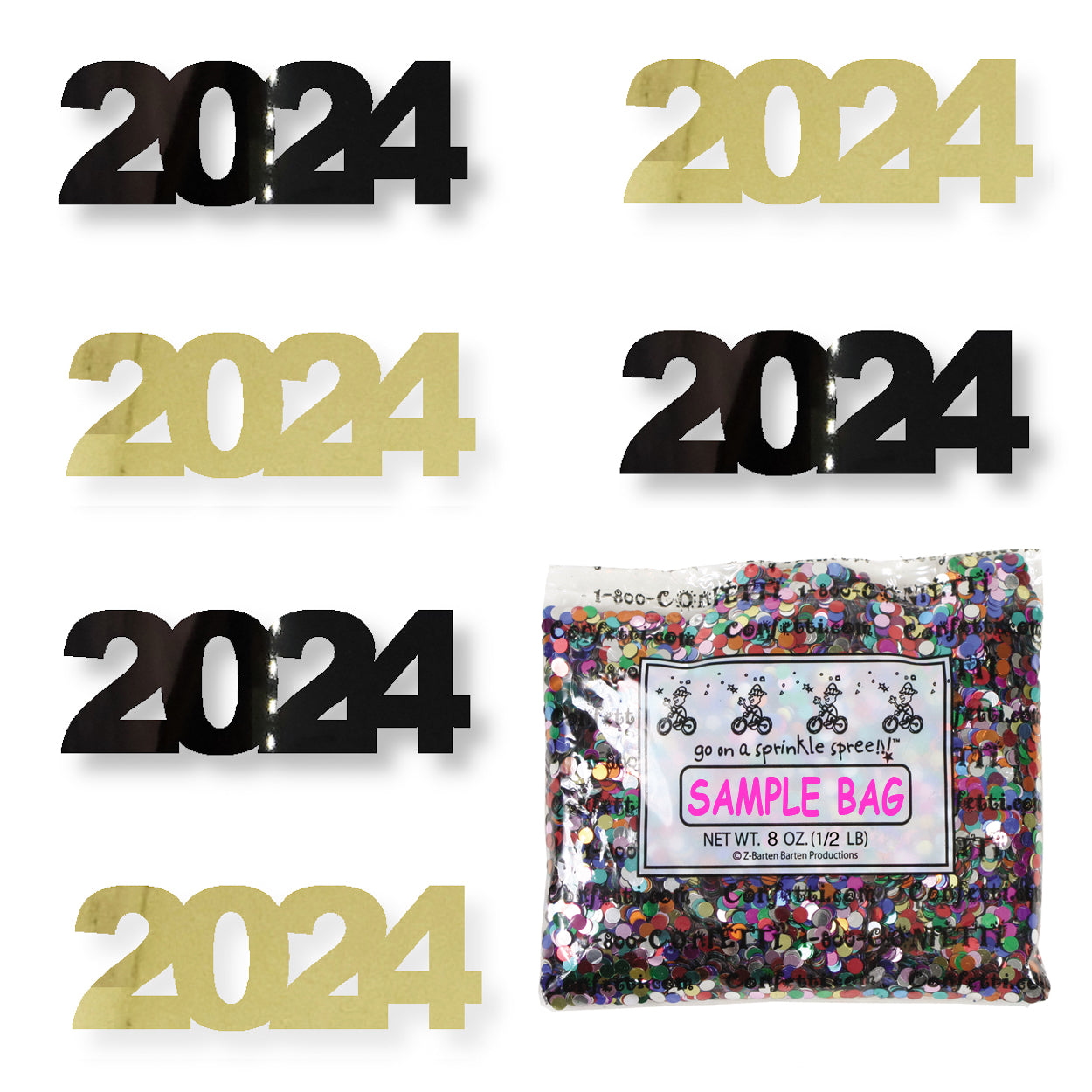 Confetti Year 2024 Black, Gold