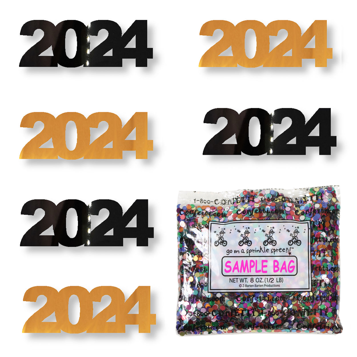 Confetti Year 2024 Black, Orange