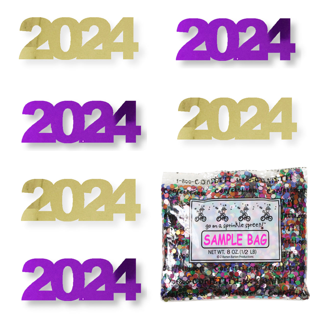 Confetti Year 2024 Gold, Purple