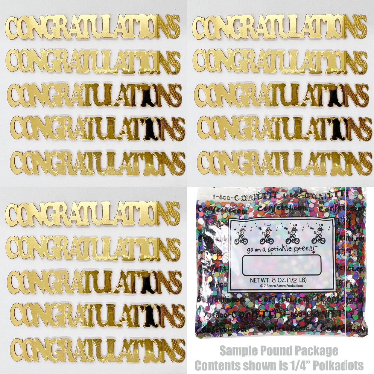 Confetti Word CONGRATULATIONS Gold 