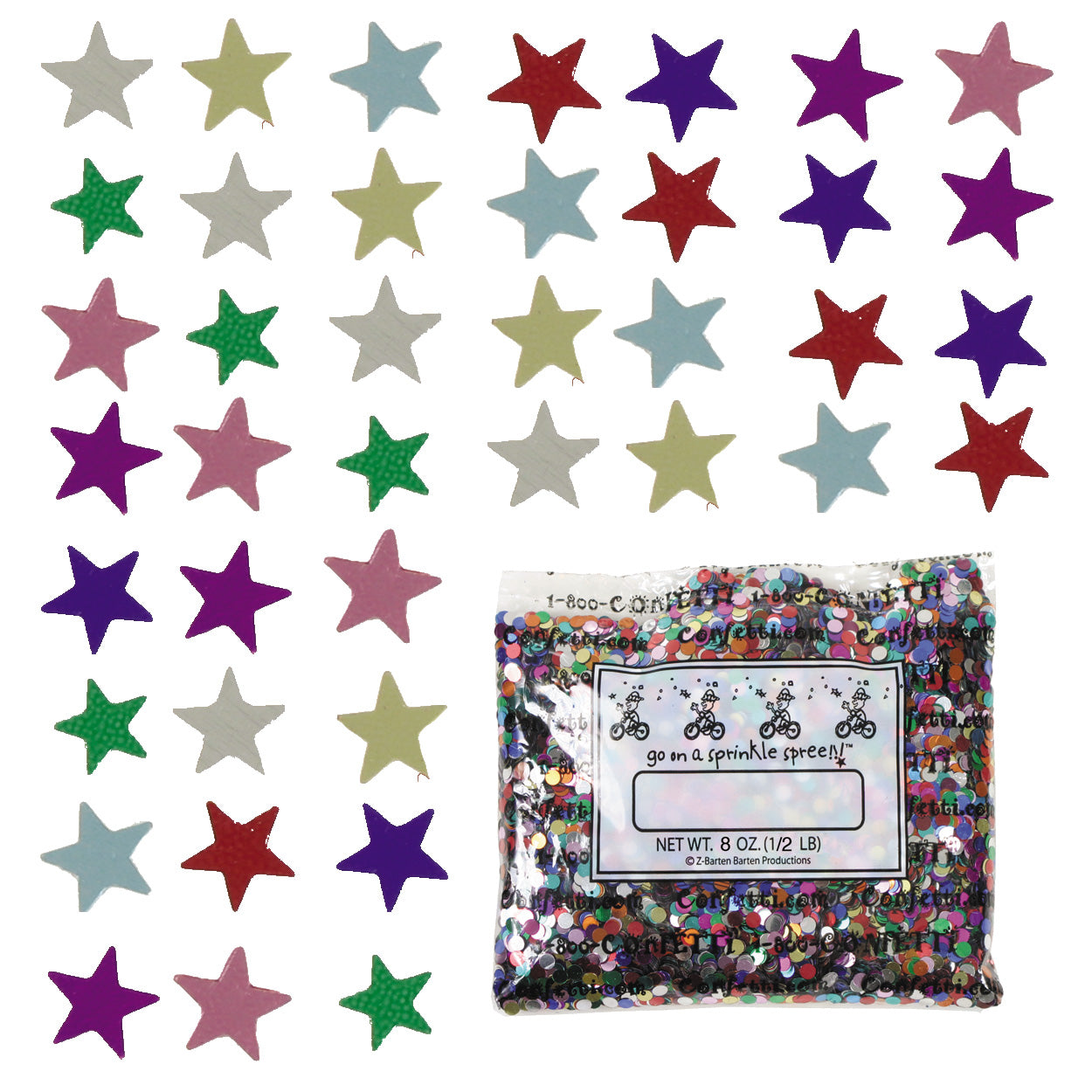 Confetti Star 1/4" MultiColors 