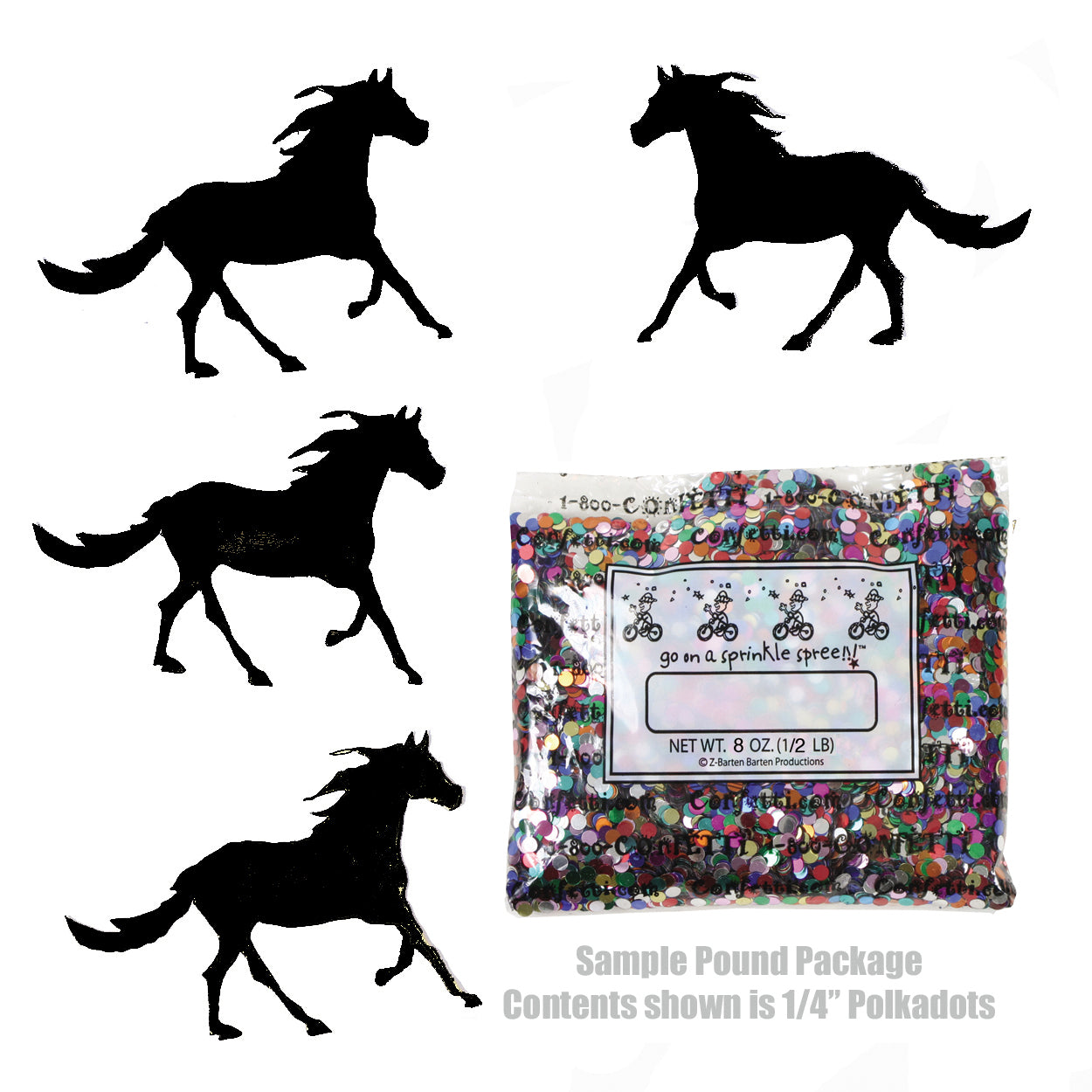 Confetti Horse Galloping Black 