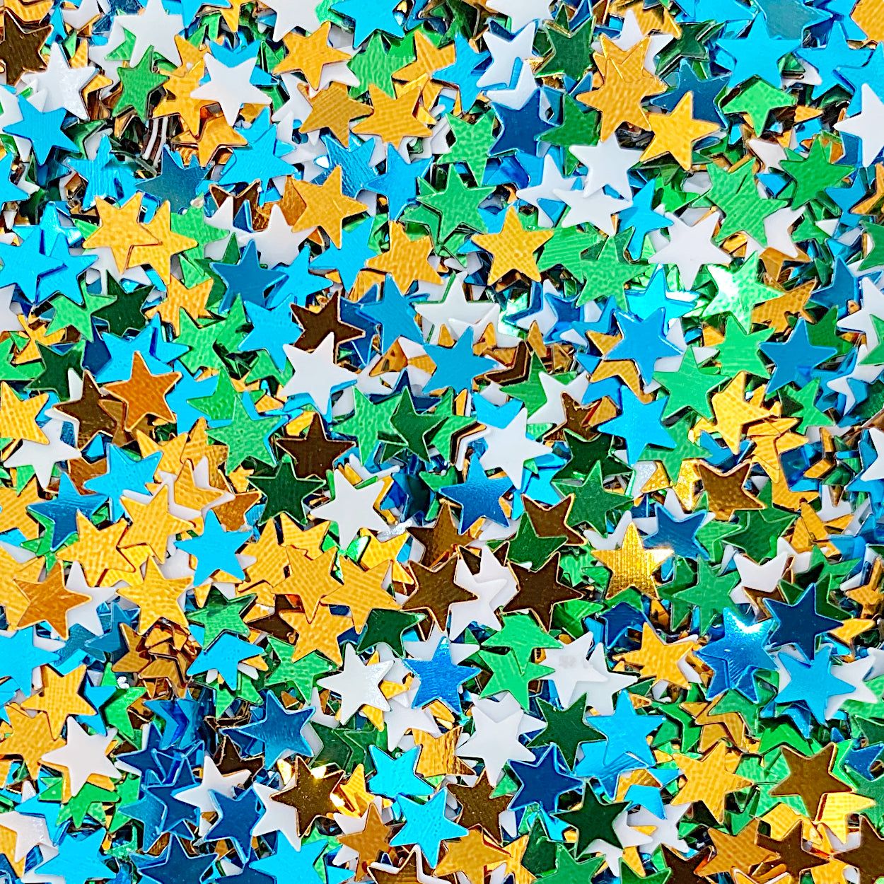 WC Stars 1/4" Blue Light, Green, Orange and White