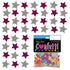 Confetti Star 1/4" Fuchsia, Silver