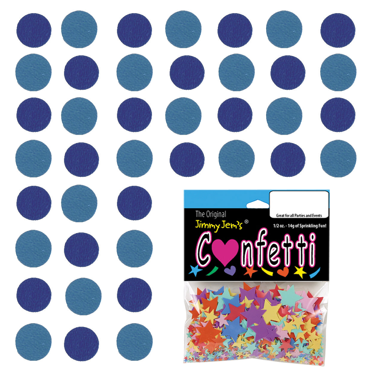 Confetti Circle 1/4" Blue Royal, Blue Sky