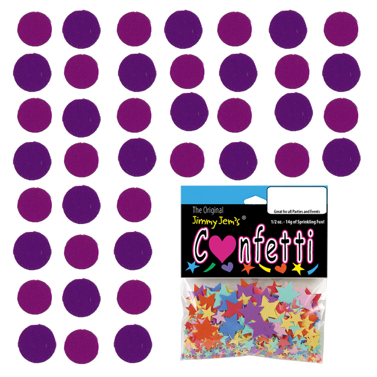 Confetti Circle 1/4" Fuchsia, Purple