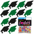 Confetti Grad Cap Black, Green