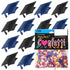 Confetti Grad Cap Black, Blue Navy