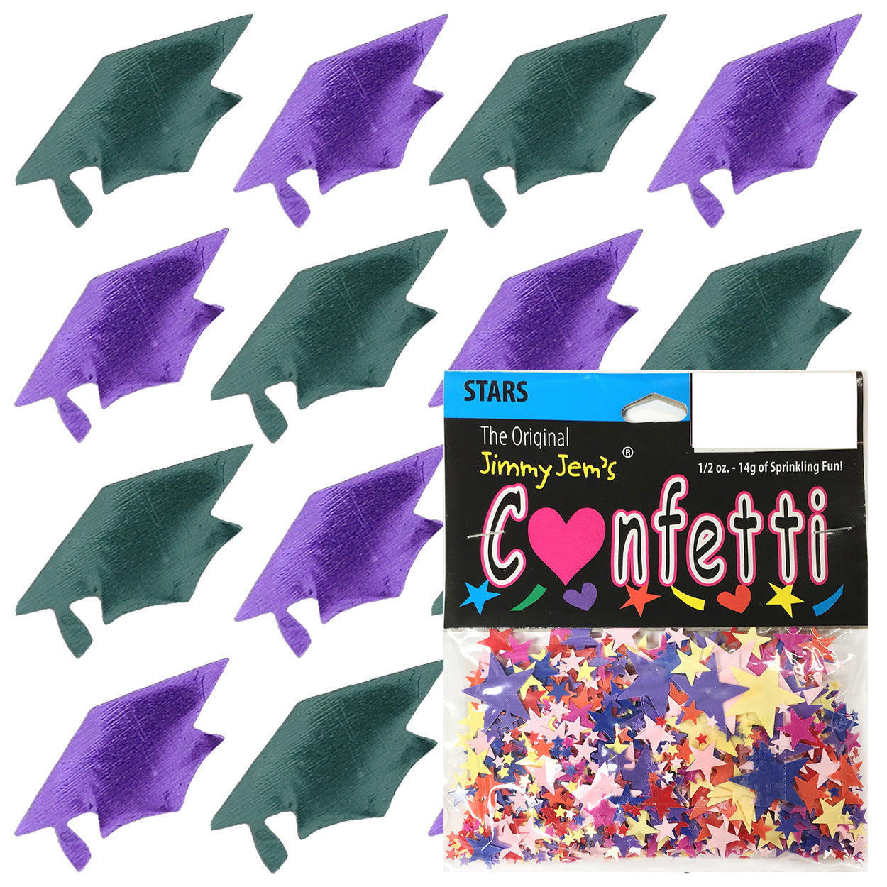 Confetti Grad Cap Green Hunter, Purple