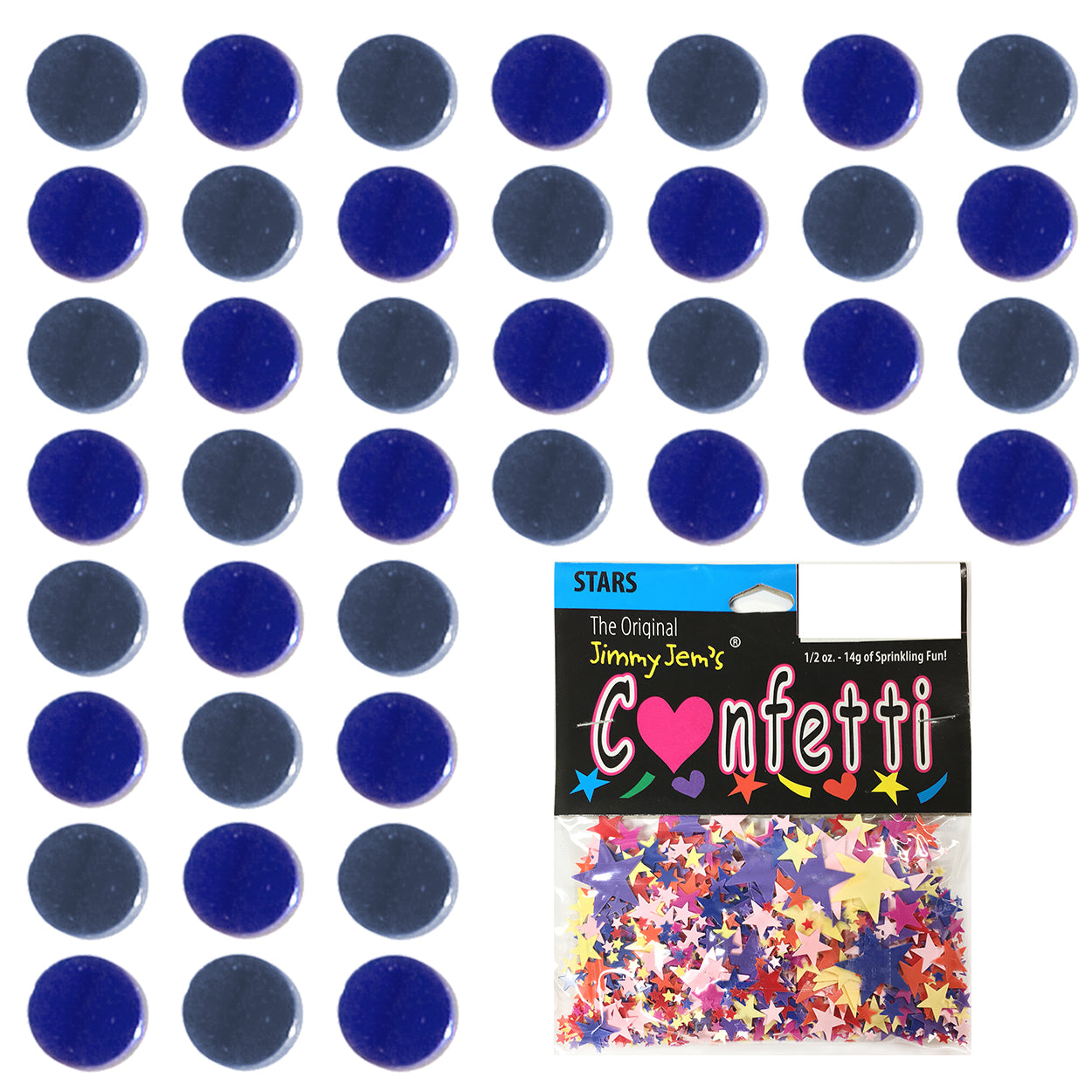 Confetti Circle 1/4" Blue Navy, Blue Royal