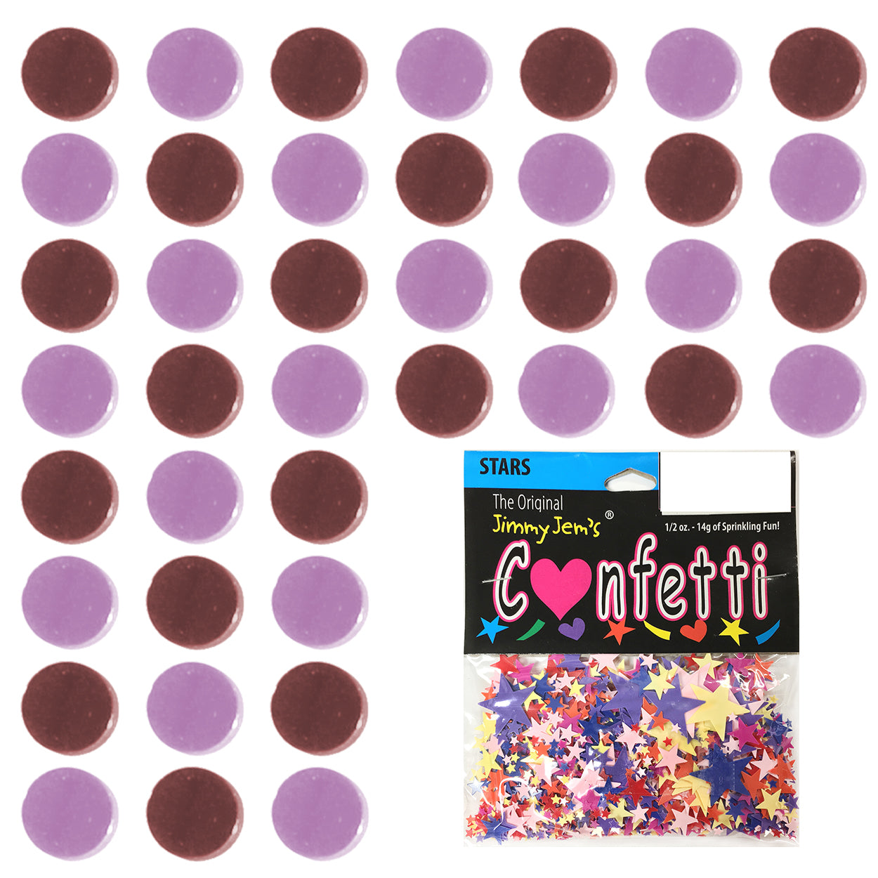 Confetti Circle 1/4" Burgundy, Pink