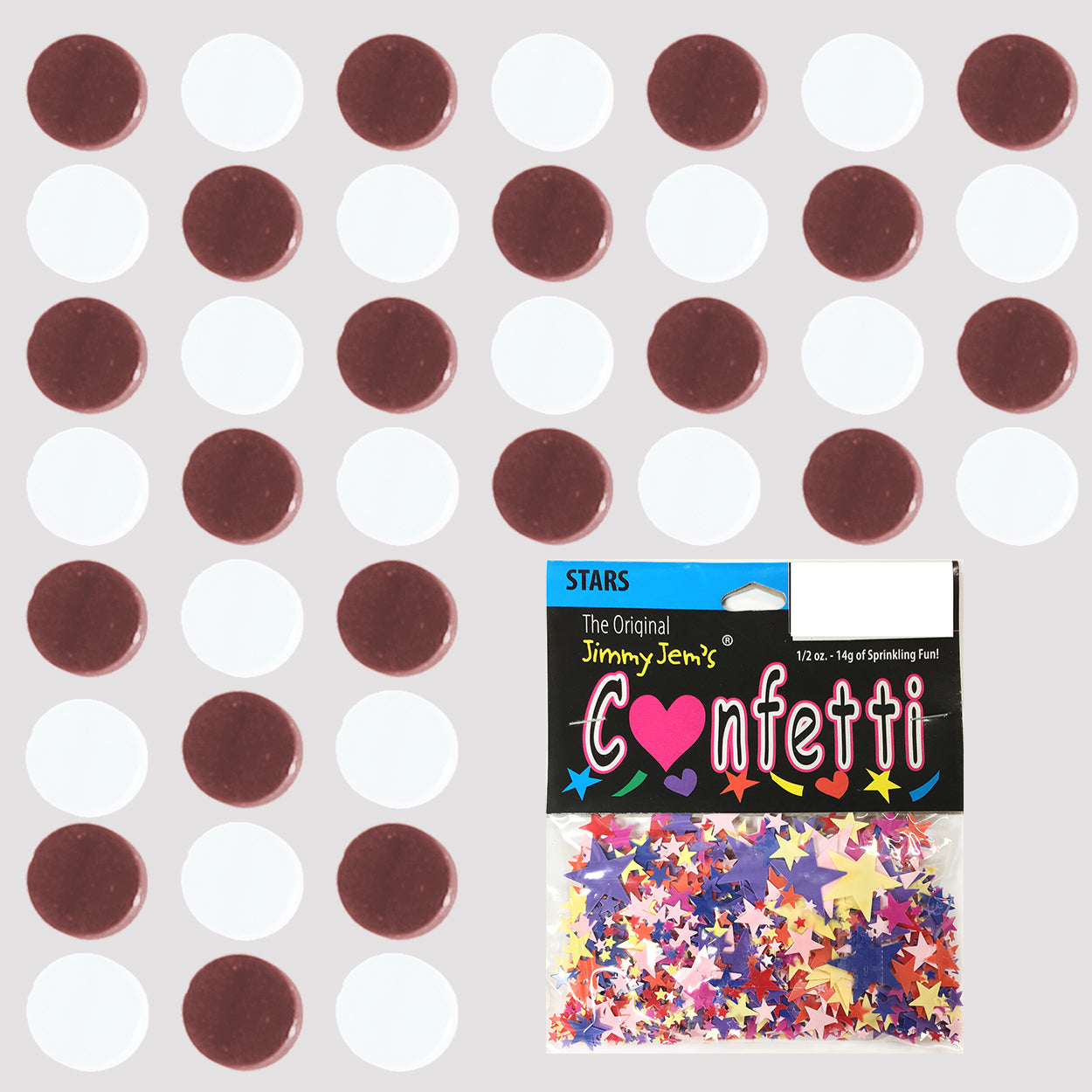 Confetti Circle 1/4" Burgundy, White