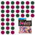 Confetti Circle 1/4" Fuchsia, Green Hunter