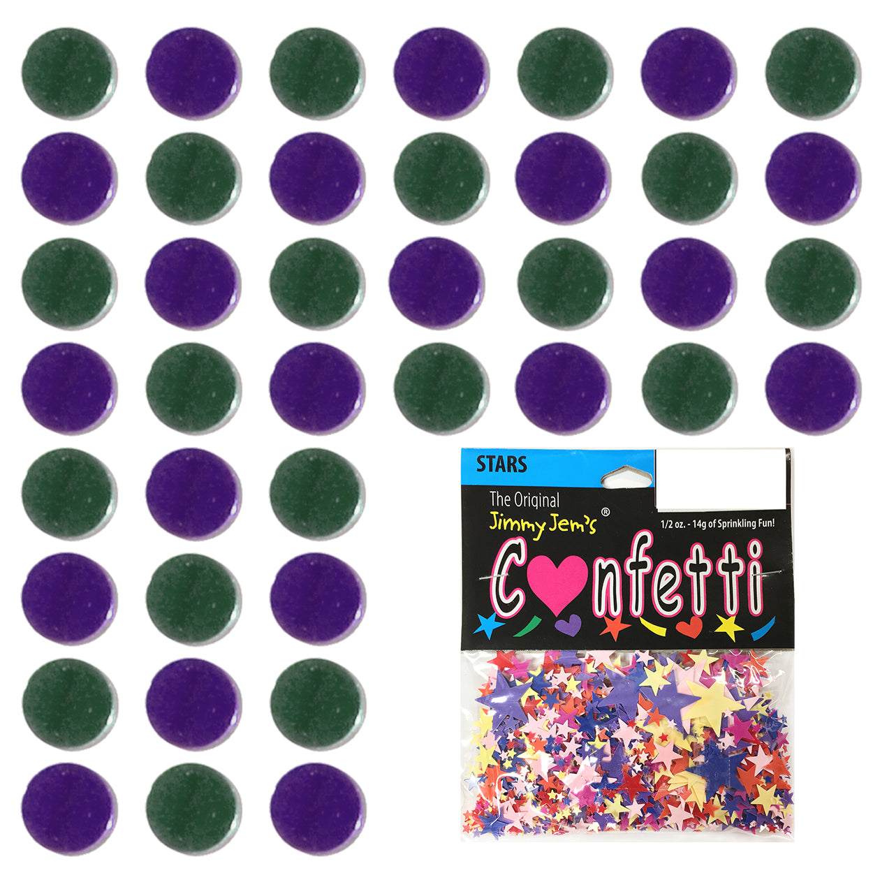 Confetti Circle 1/4" Green Hunter, Purple