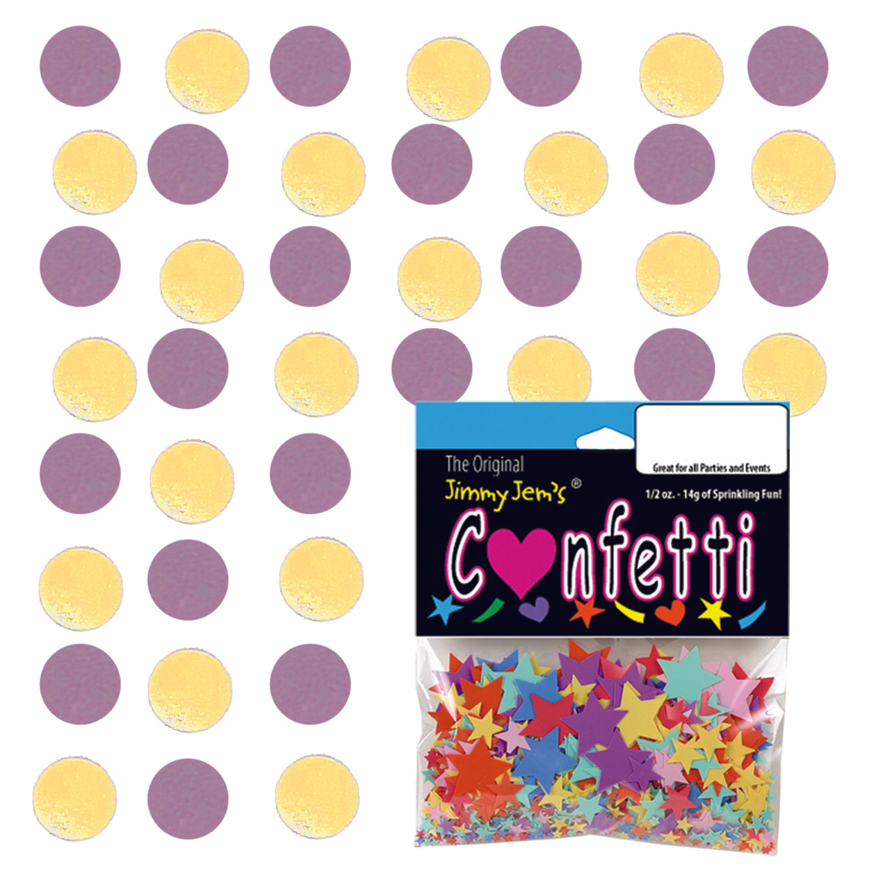 Confetti Circle 1/4" Pink, Yellow