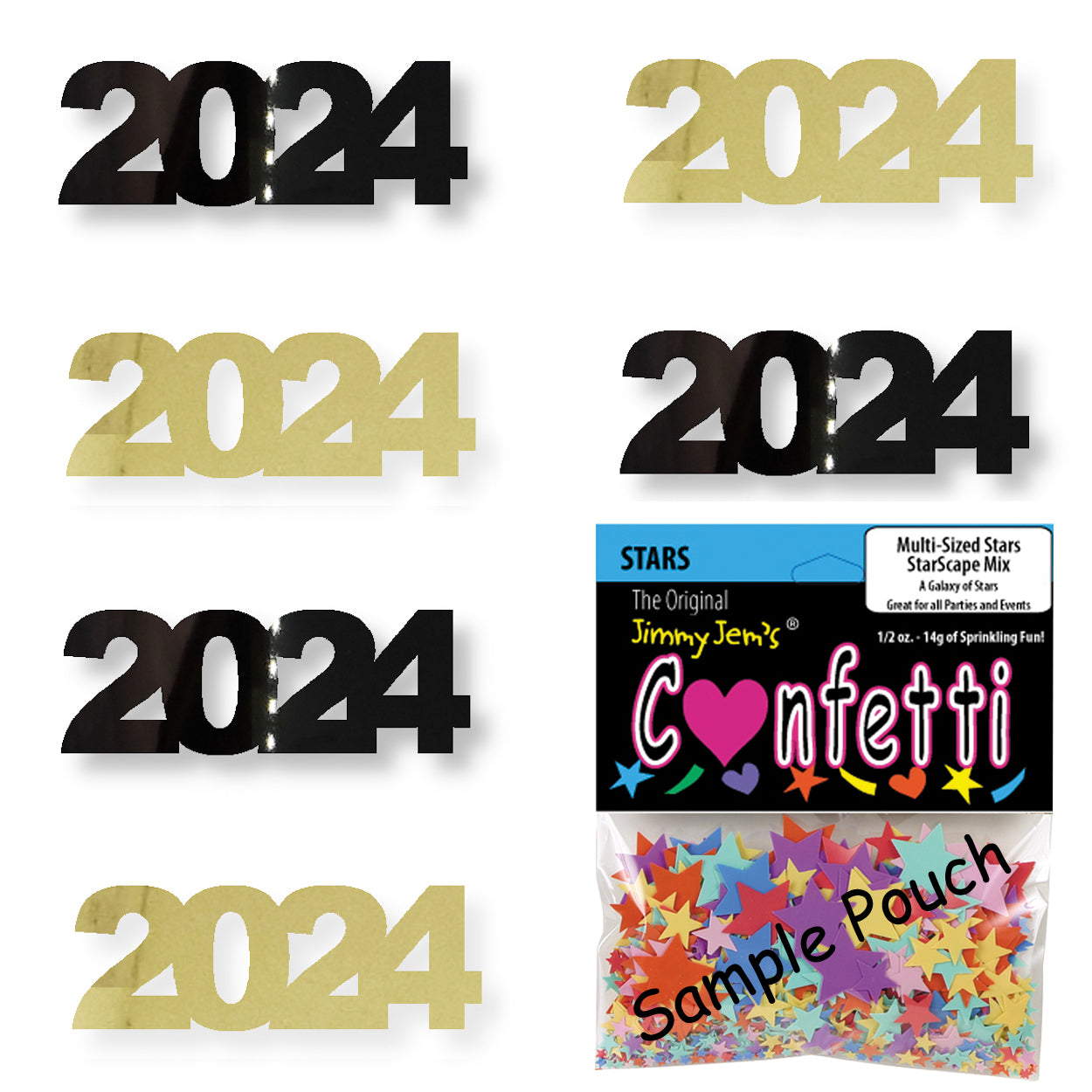 Confetti Year 2024 Black, Gold