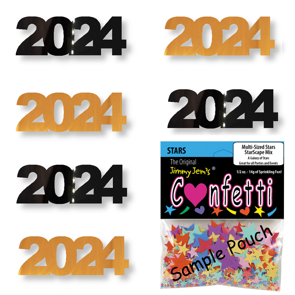 Confetti Year 2024 Black, Orange