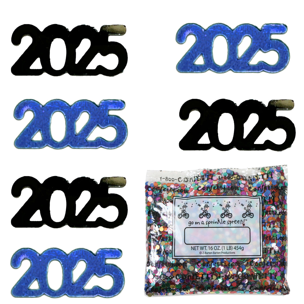 ConfettiCombo - Year 2025 Black, Blue Royal