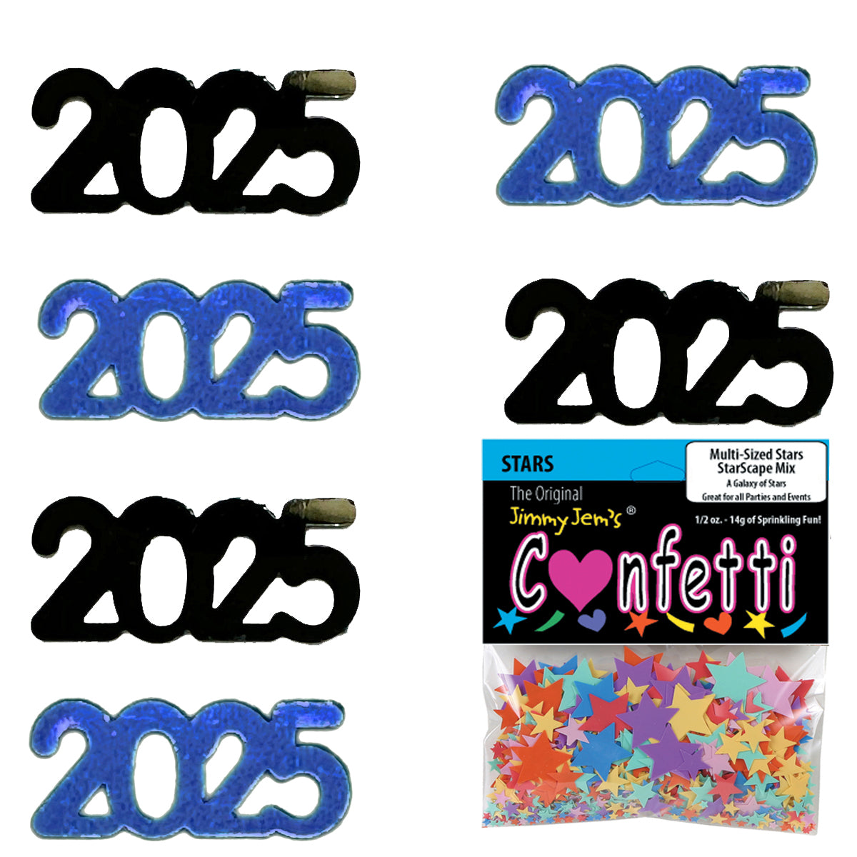 ConfettiCombo - Year 2025 Black, Blue Royal