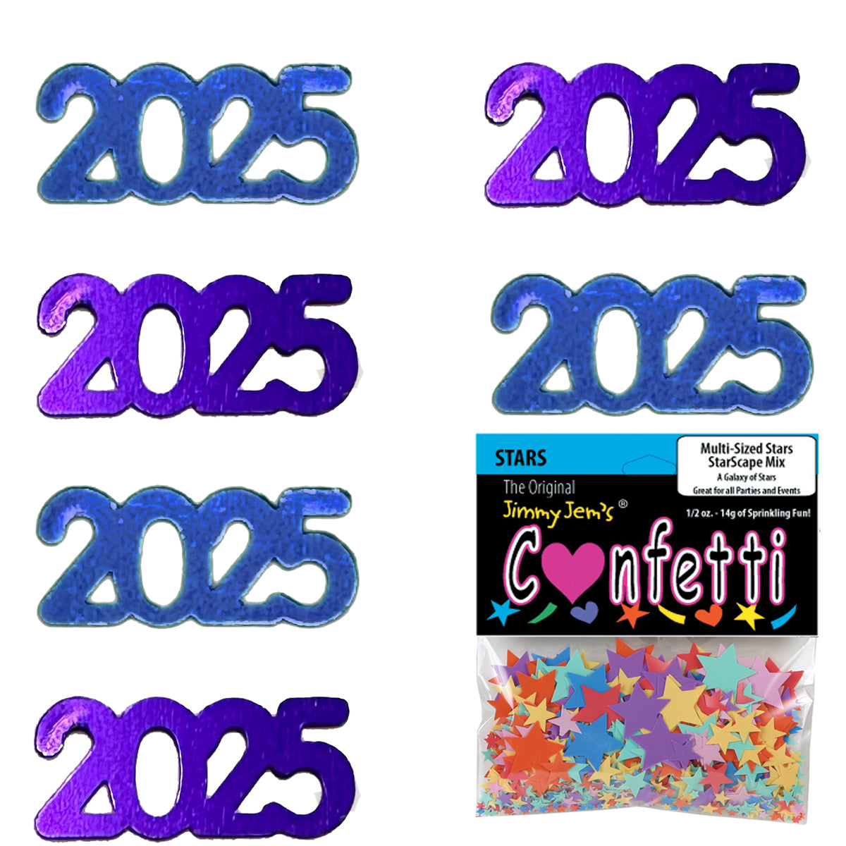 ConfettiCombo - Year 2025 Blue Royal, Purple