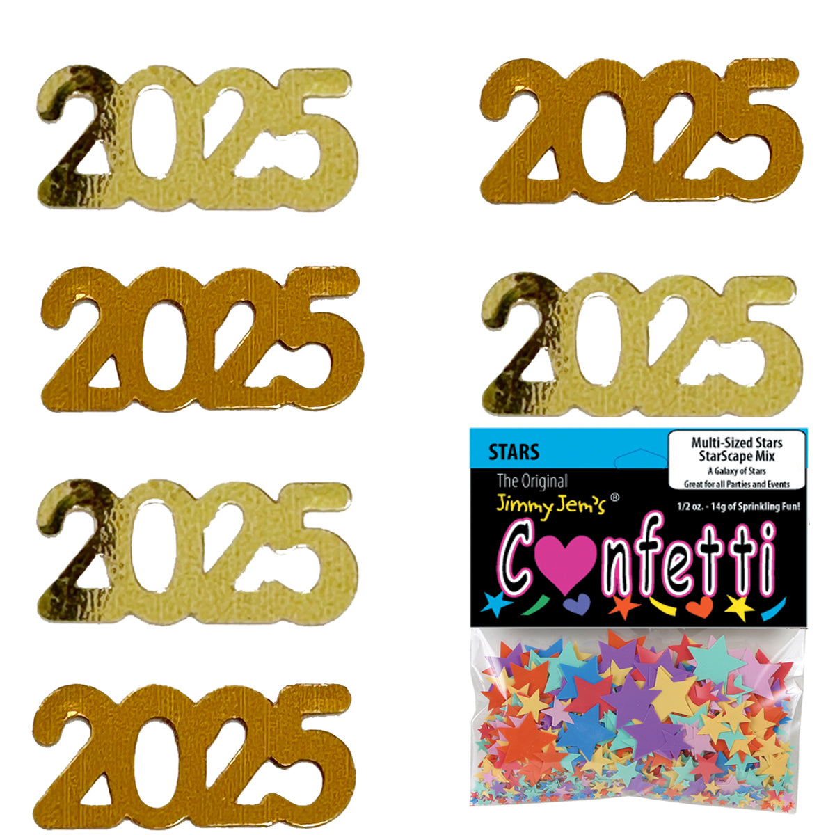 ConfettiCombo - Year 2025 Gold, Orange