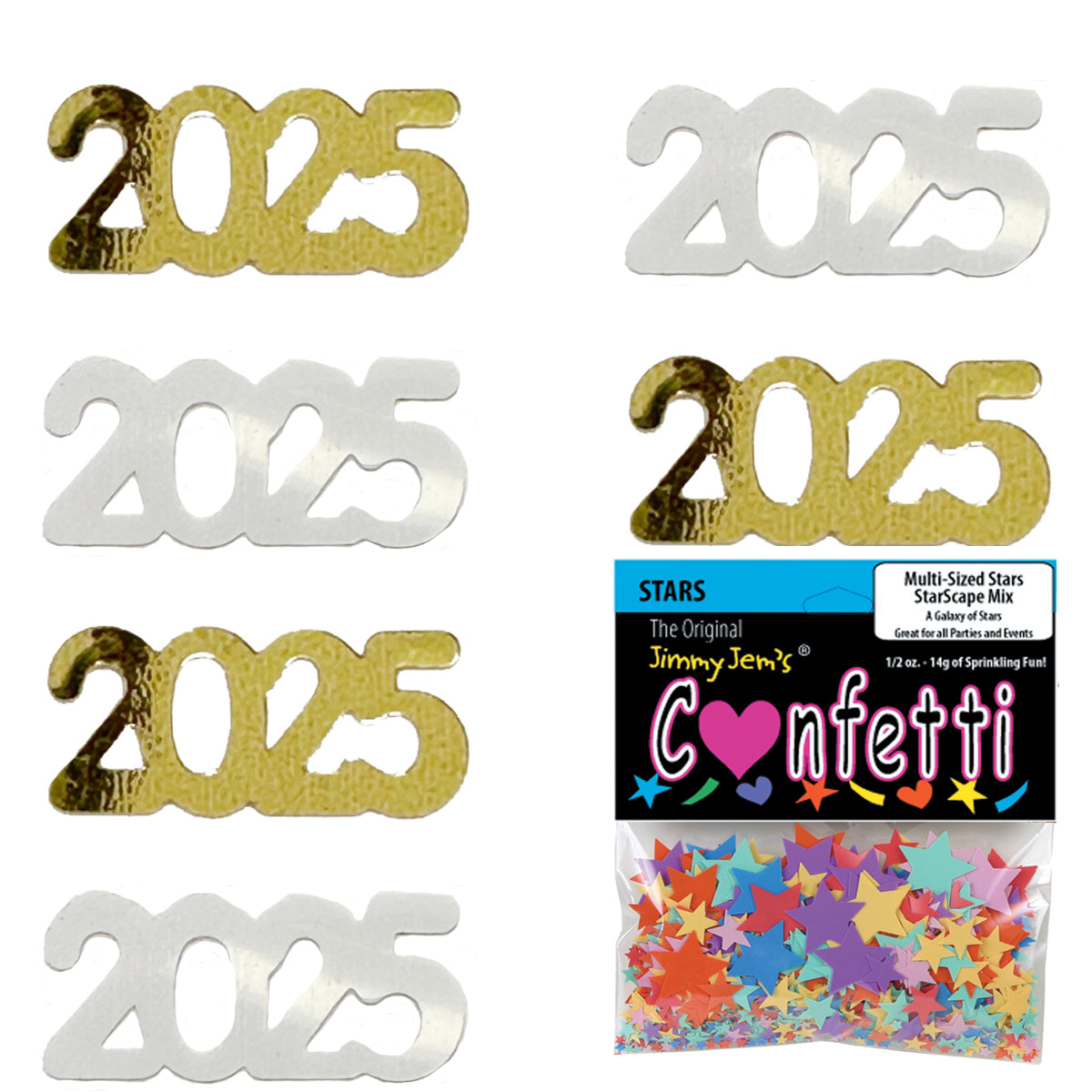 ConfettiCombo - Year 2025 Gold, White