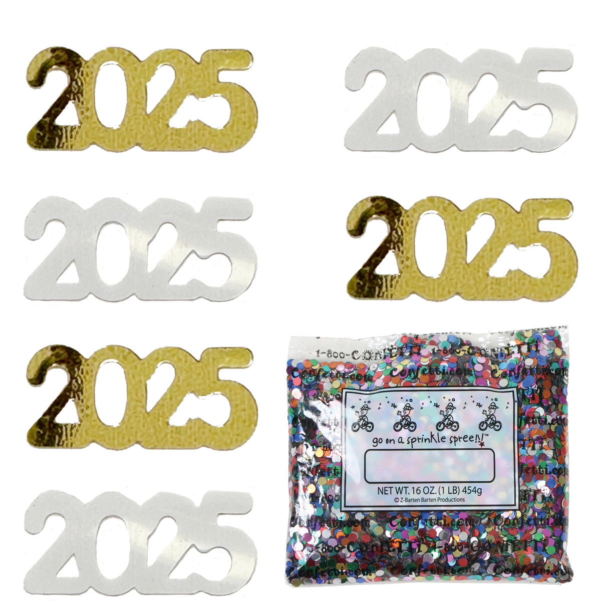 ConfettiCombo - Year 2025 Gold, White