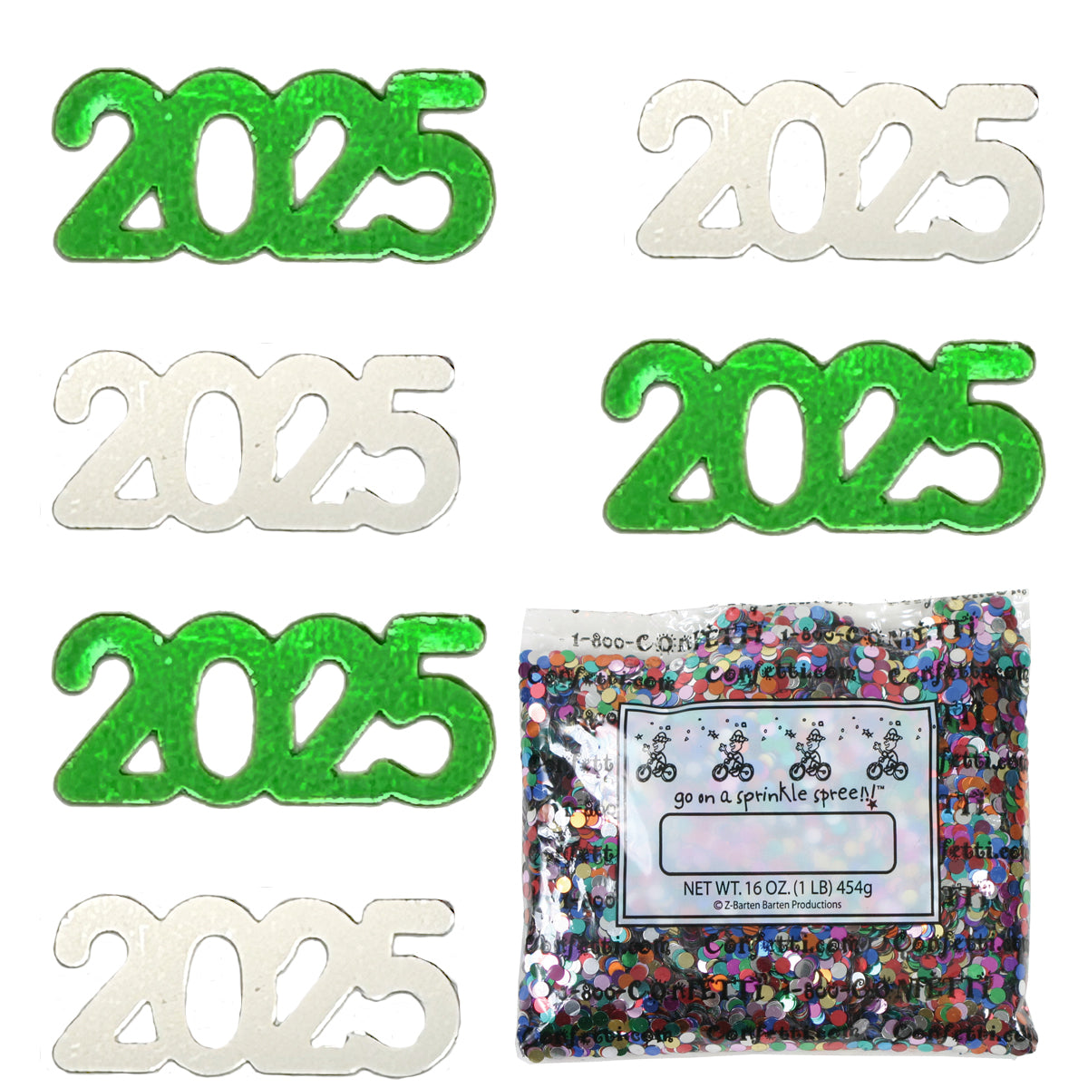 ConfettiCombo - Year 2025 Green, Silver