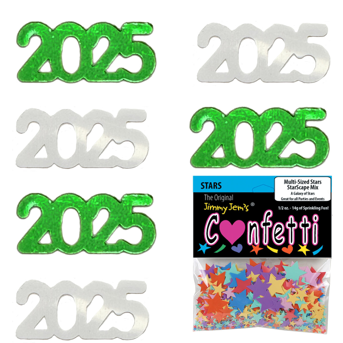 ConfettiCombo - Year 2025 Green, White