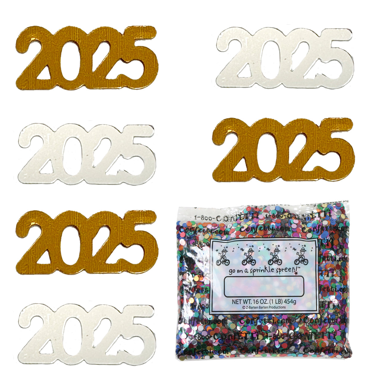 ConfettiCombo - Year 2025 Orange, Silver