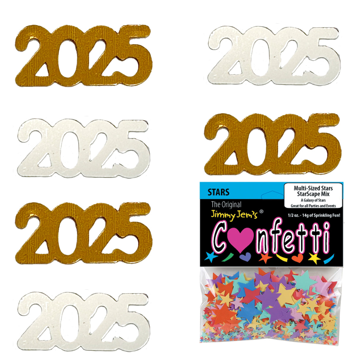 ConfettiCombo - Year 2025 Orange, Silver