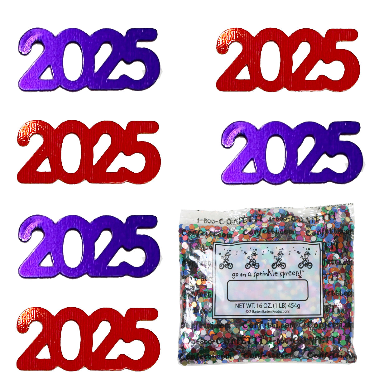 ConfettiCombo - Year 2025 Purple, Red