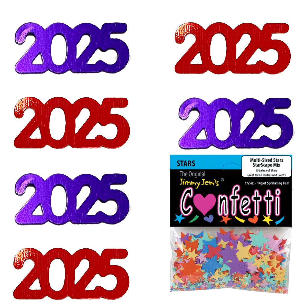 ConfettiCombo - Year 2025 Purple, Red