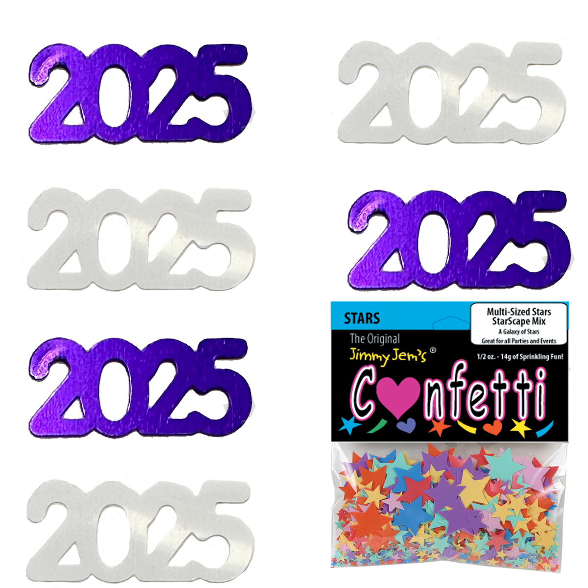 ConfettiCombo - Year 2025 Purple, White