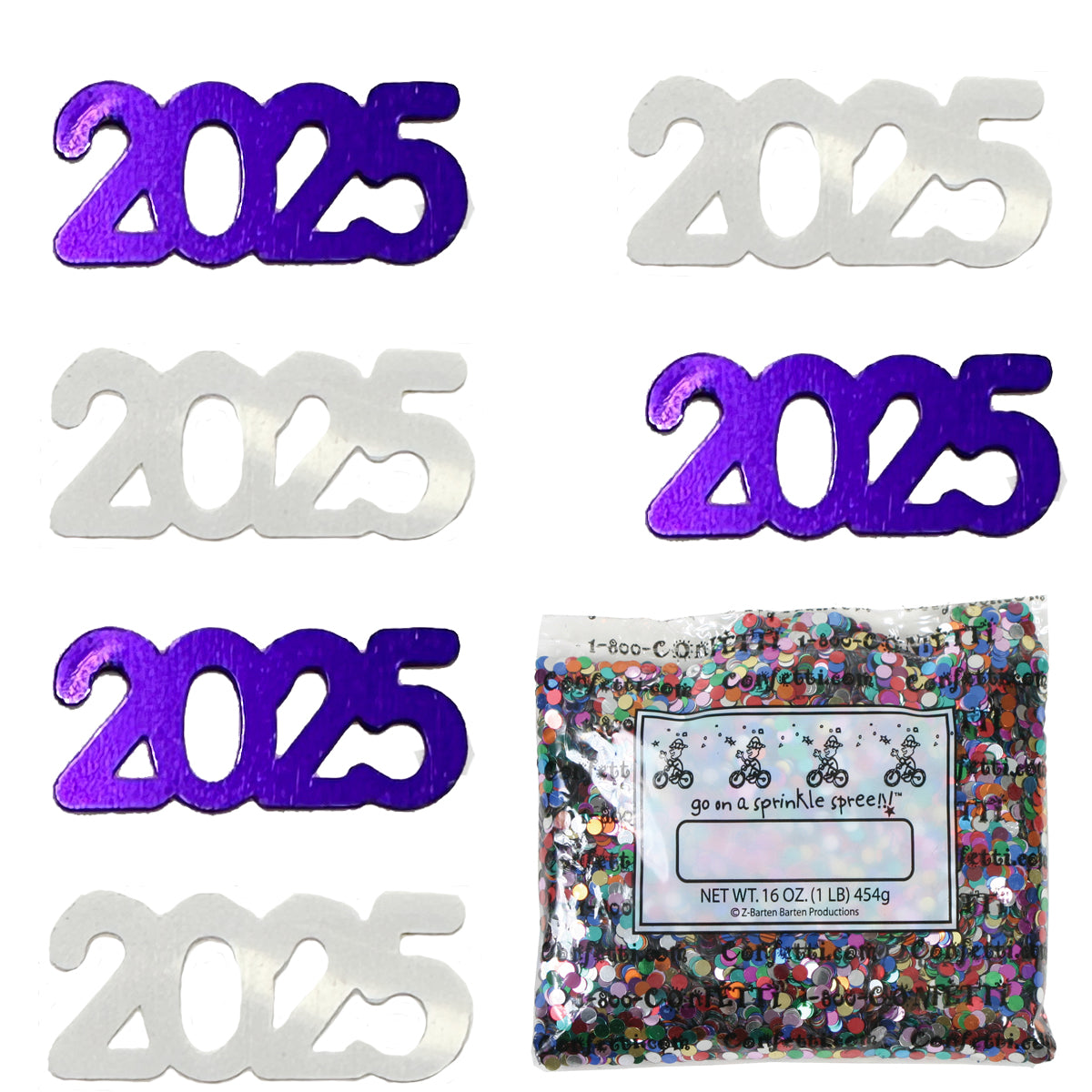 ConfettiCombo - Year 2025 Purple, White