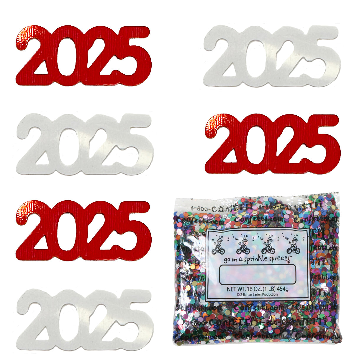 ConfettiCombo - Year 2025 Red, White