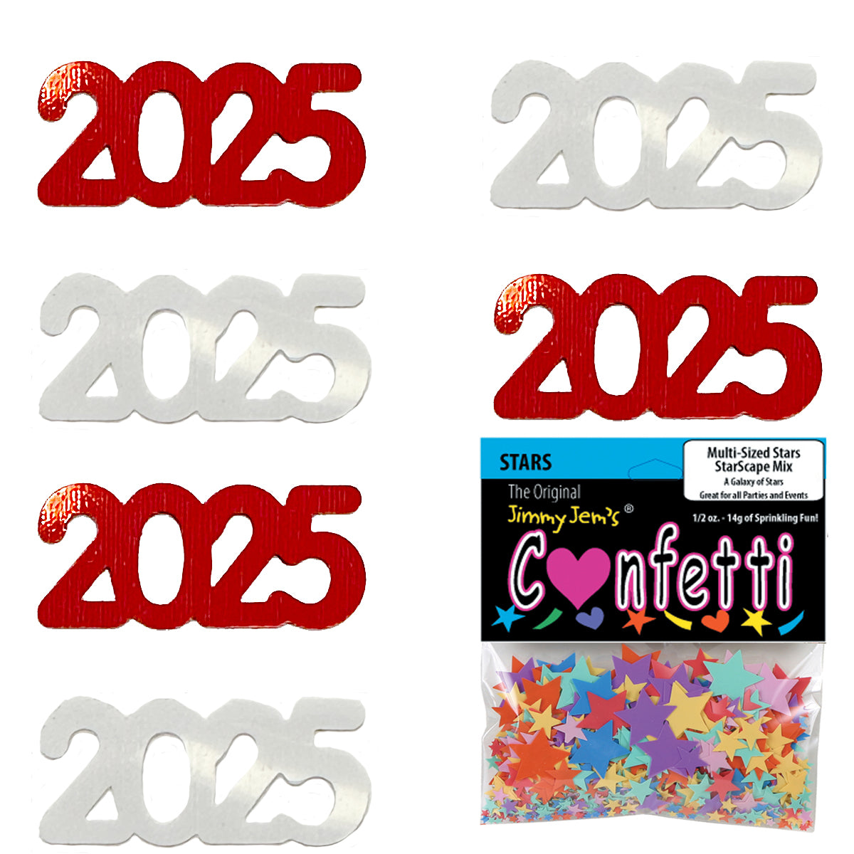 ConfettiCombo - Year 2025 Red, White