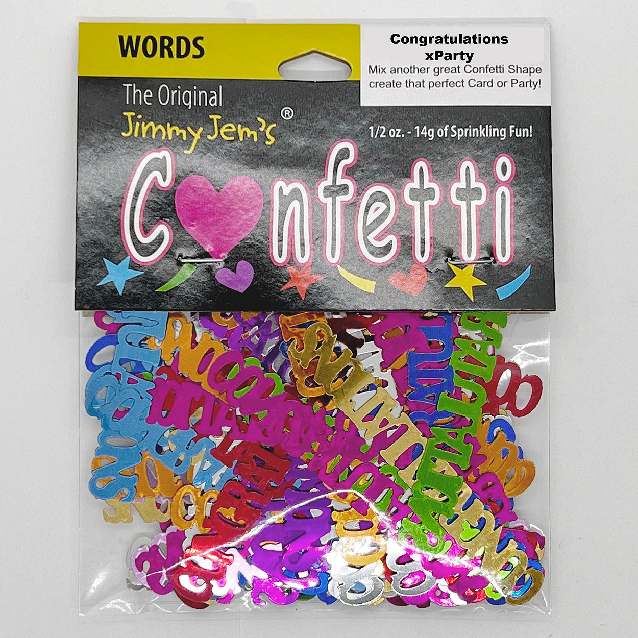 Confetti Word CONGRATULATIONS MultiColors 