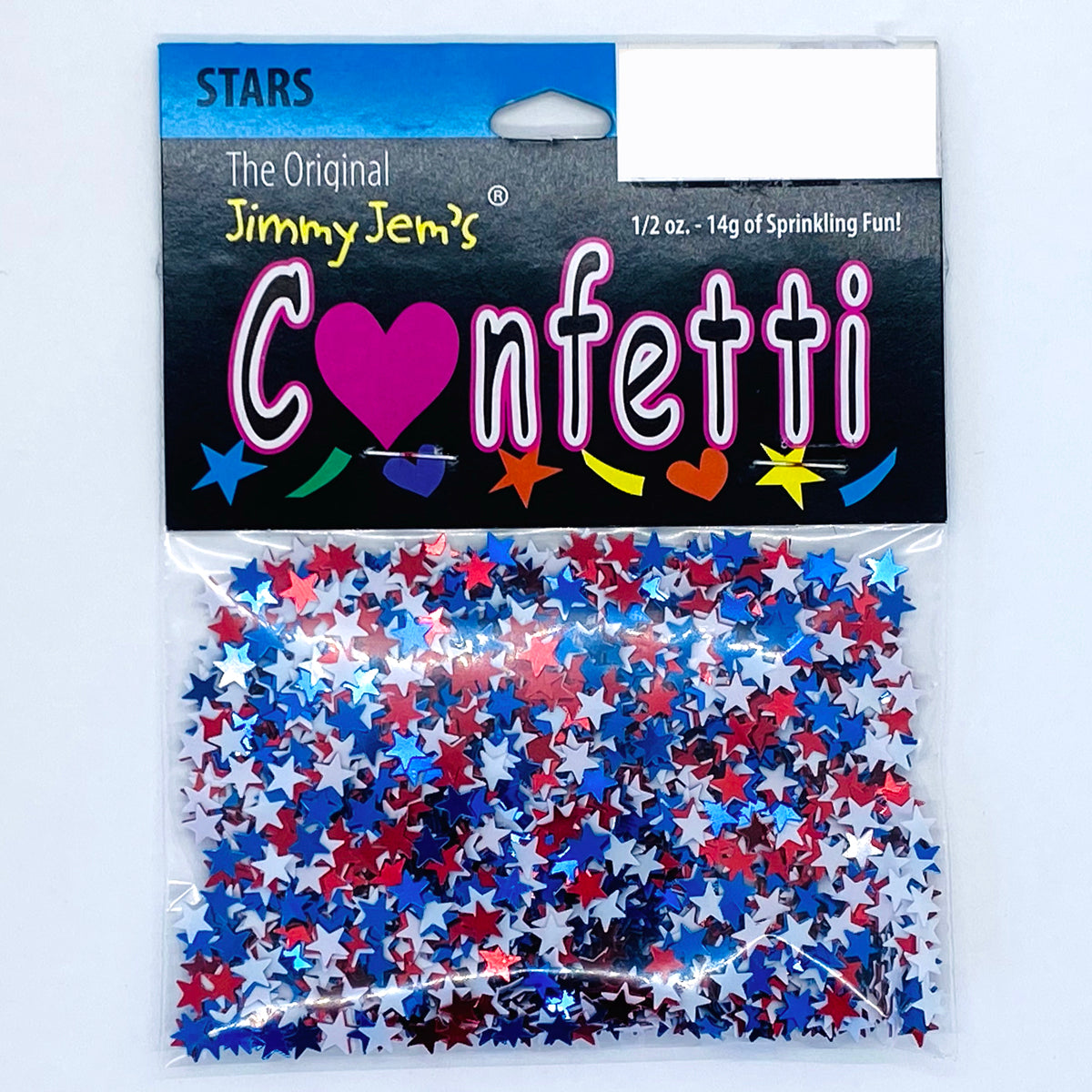 Confetti Star 1/4" Red, White, Blue 