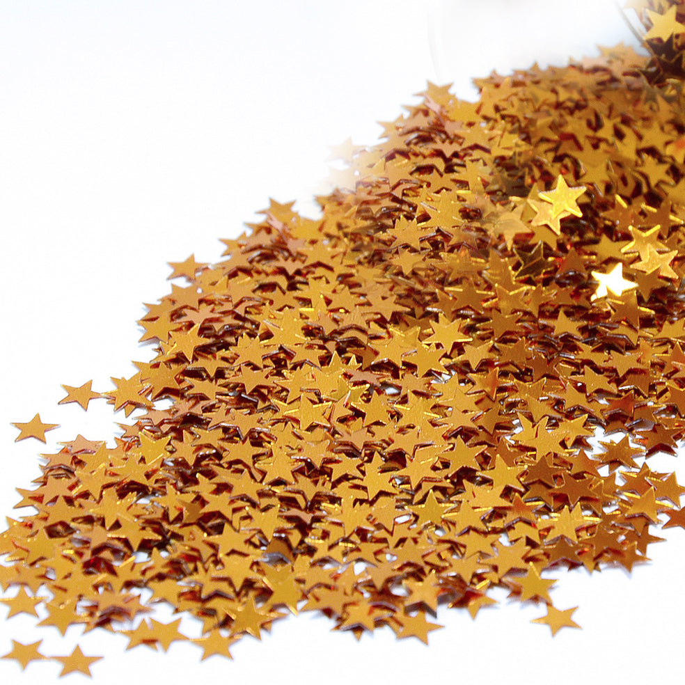 Confetti Star 1/4" Burgundy, Orange