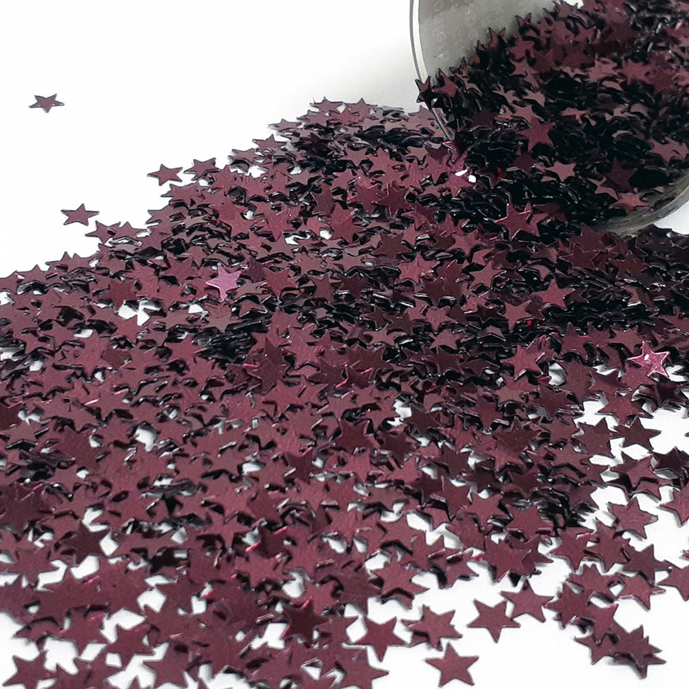 Confetti Star 1/4" Burgundy, Fuchsia