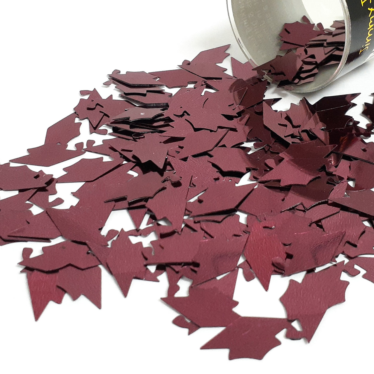 Confetti Grad Cap Black, Burgundy