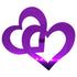 Custom-Bigs 2" & 5" - DOUBLE HEART Purple