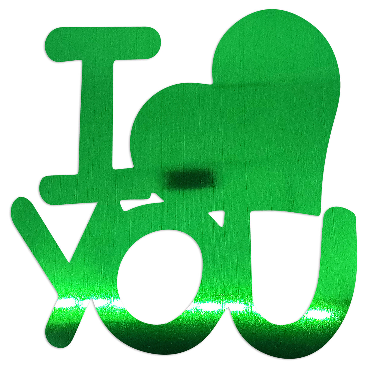 Custom-Bigs 2" & 5" - WORD I HEART YOU Green