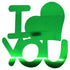 Custom-Bigs 2" & 5" - WORD I HEART YOU Green