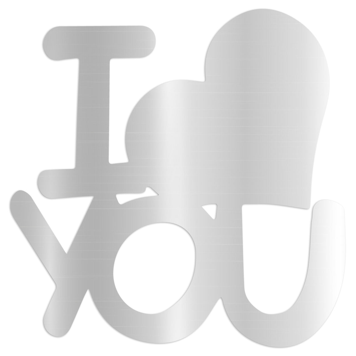 Custom-Bigs 2" & 5" - WORD I HEART YOU Silver