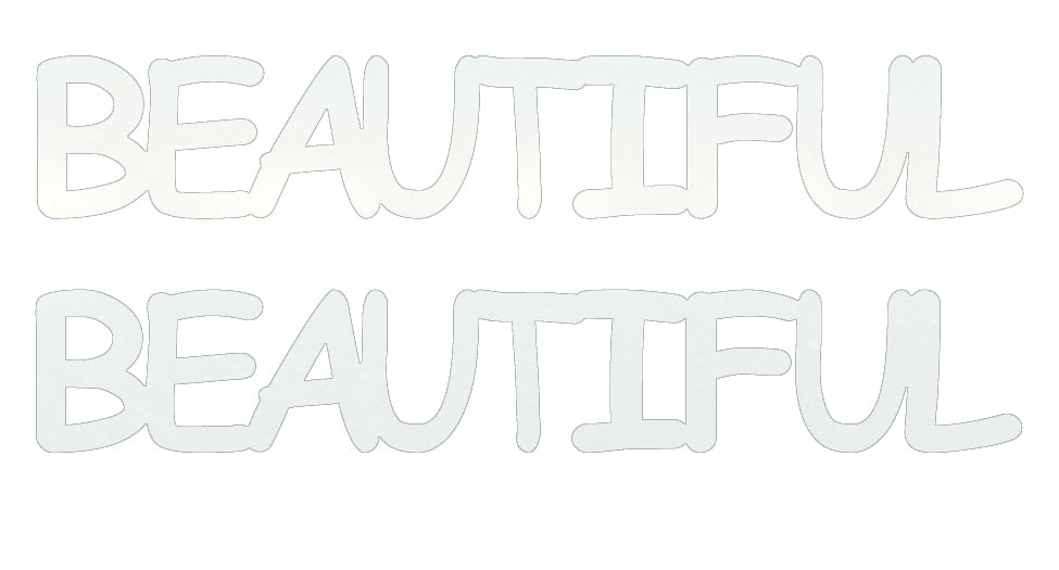 Custom-Buzz Word - BEAUTIFUL White